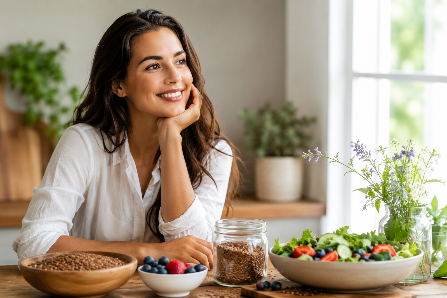 Healthy woman representing the importance of dietary lignans