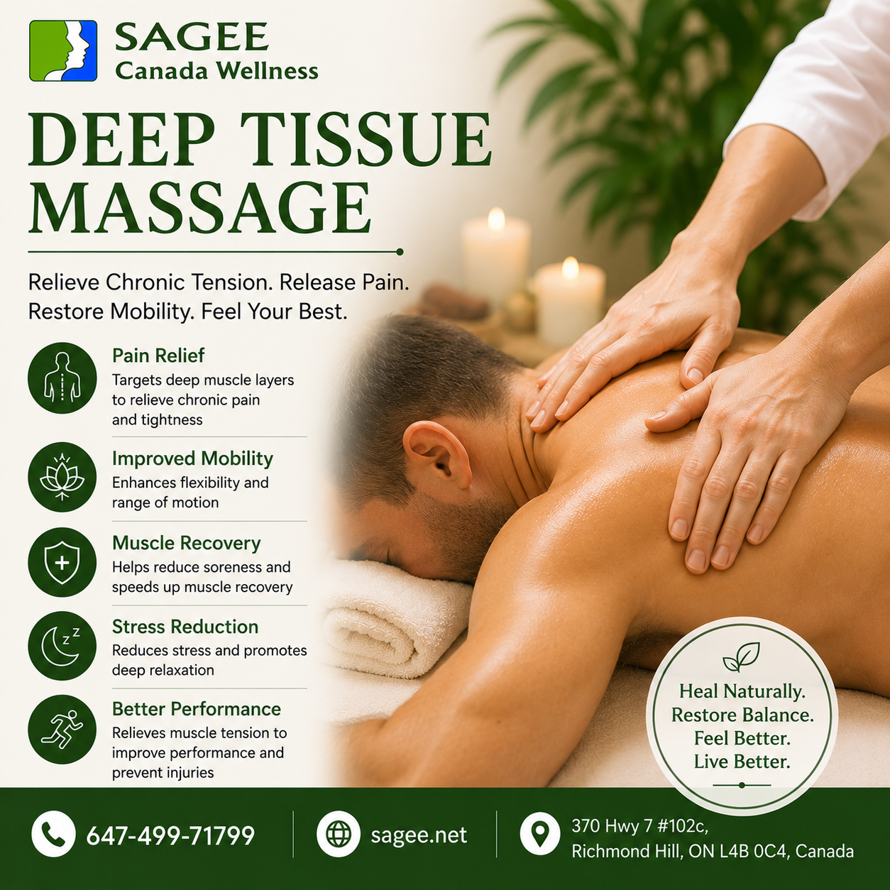 Sagee Canada Wellness Deep tissue massage